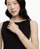 Petite Helena Classic Cable Bracelet in Sterling Silver with 18K Yellow Gold, Pearls and Diamonds, 3mm